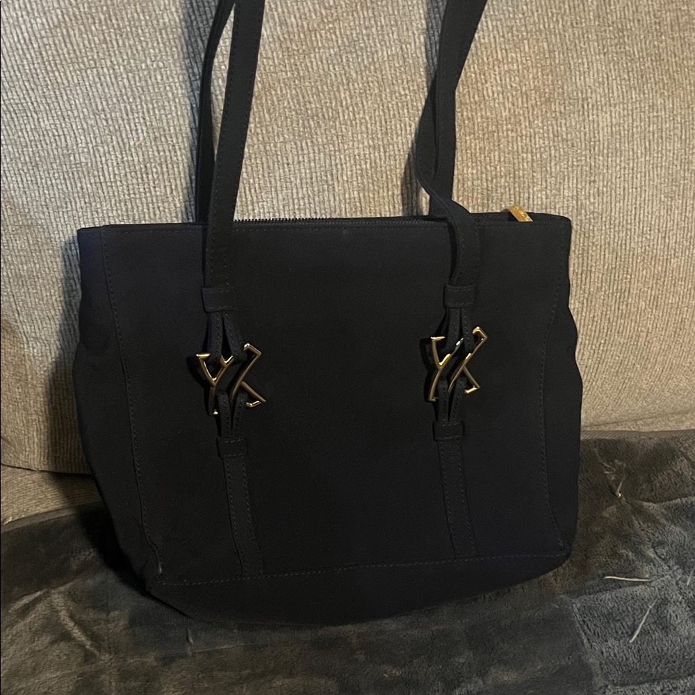 Paloma Picasso Black Tote with Gold Accents new without tags